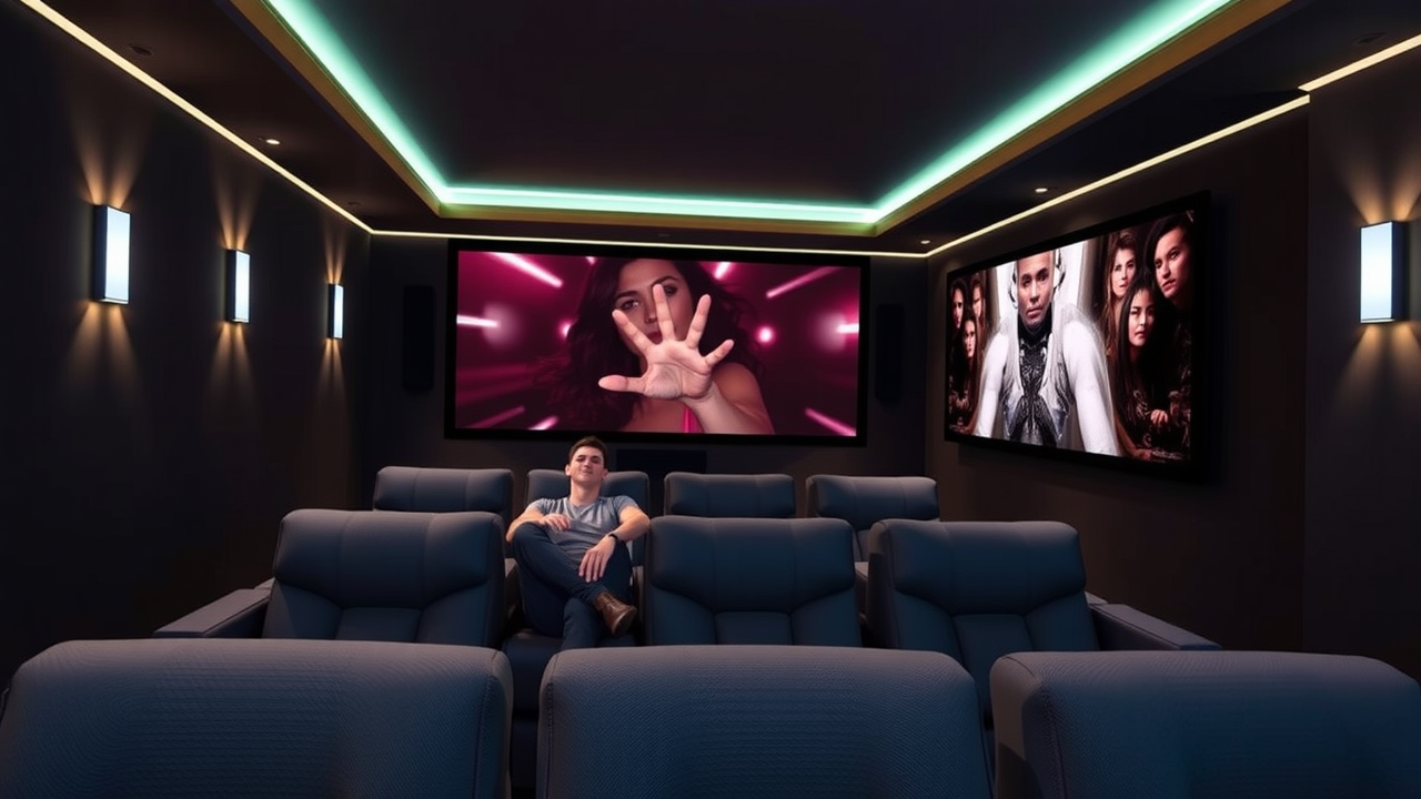 luxury home theater in New Jersey home with smart technology integration, home theater, smart home installers nj