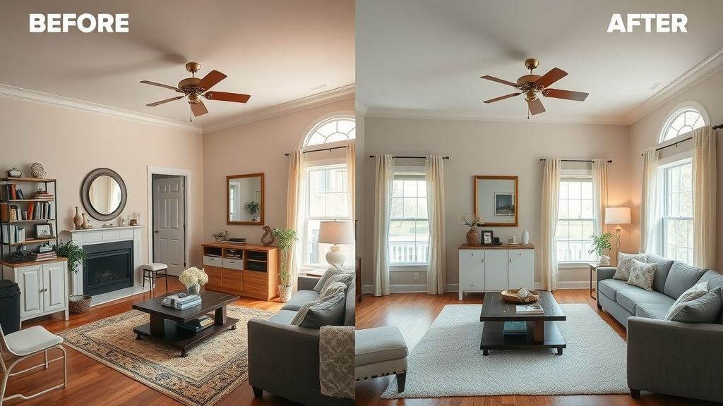 home staging new jersey before and after photo collage staged home interior
