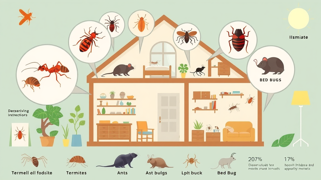 Infographic showing common NJ pests and their impact on pest control cost by type and location