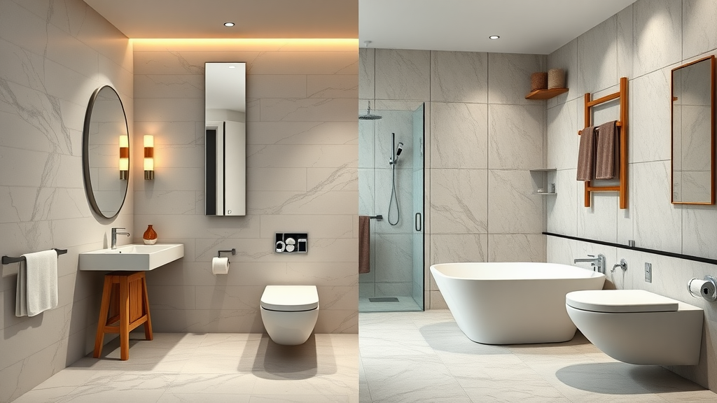 comparison of high-end and budget-friendly bathroom renovations in New Jersey