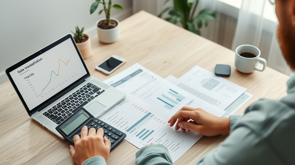 Homeowner calculating solar installation cost in New Jersey, solar installation companies new jersey