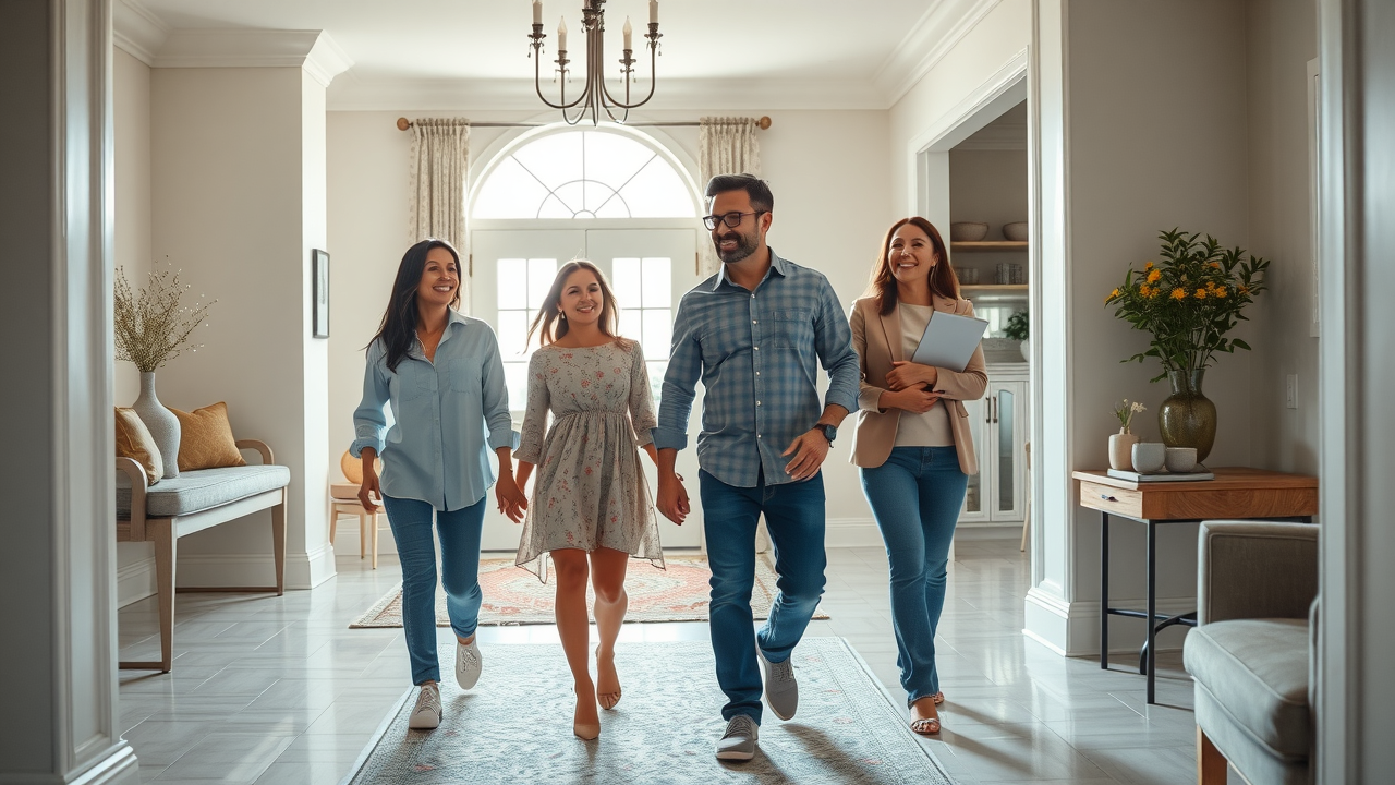 home staging companies family admiring beautifully staged New Jersey home
