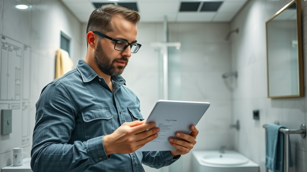 organized contractor checklist for bathroom renovation contractors NJ on site
