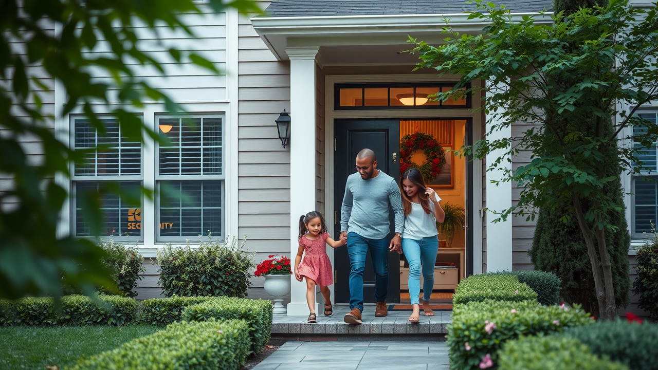 modern suburban New Jersey home exterior security system peace of mind NJ smart security system reviews