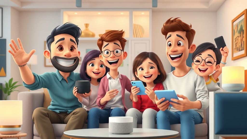 Enthusiastic NJ family using connected smart home devices|smart home technology in daily life