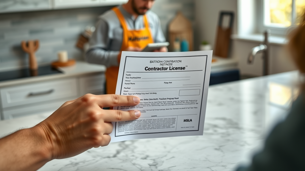 homeowner verifying bathroom renovation contractor license in NJ