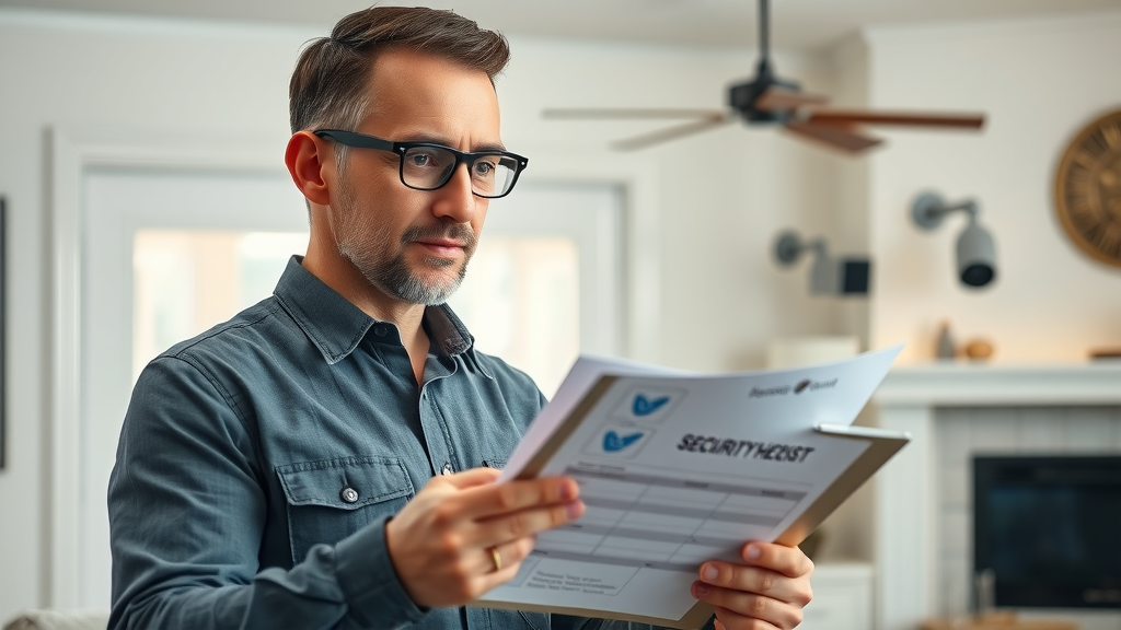 professional smart home security installation NJ expert reviewing installation checklist with surveillance feeds in NJ home