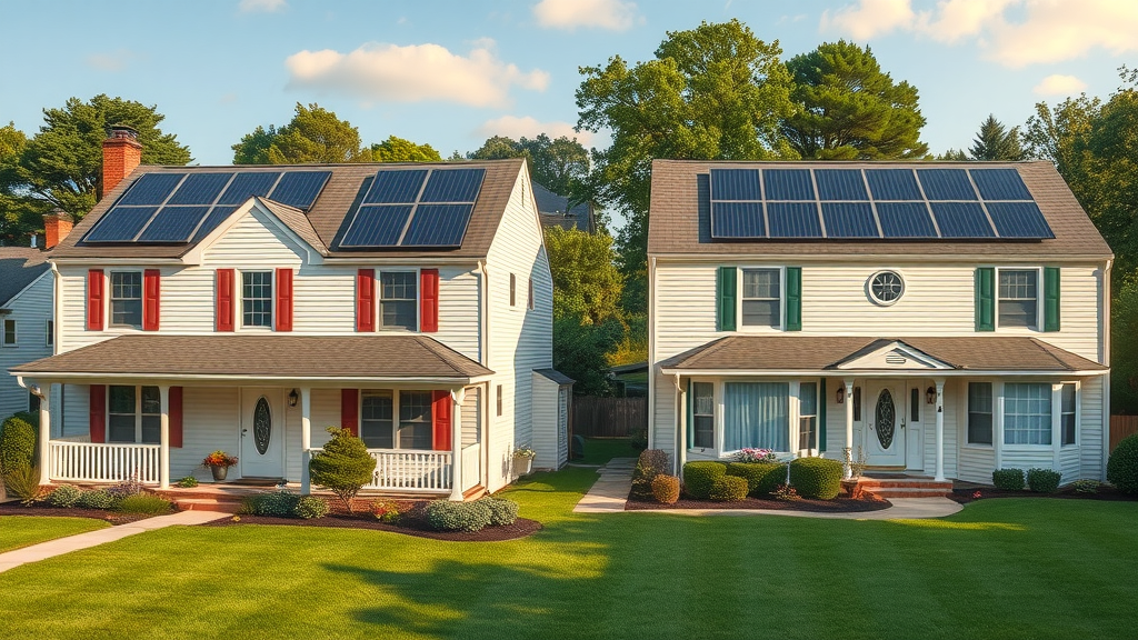 two New Jersey homes with different solar panel system sizes