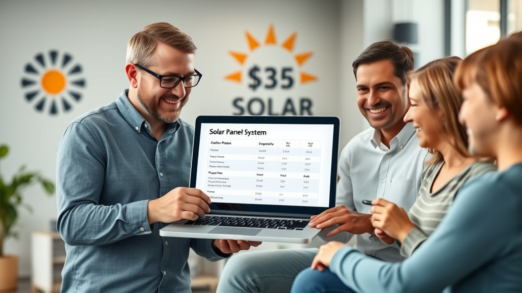 solar panel system pricing NJ consultant presenting affordable options to family