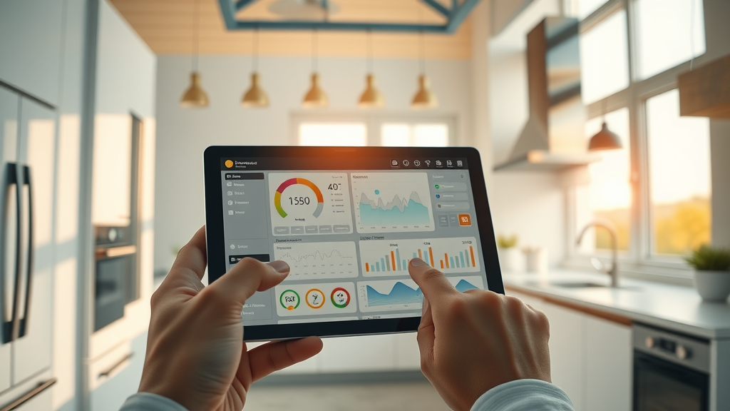 Smart home dashboard tracking New Jersey solar panel output for optimized savings