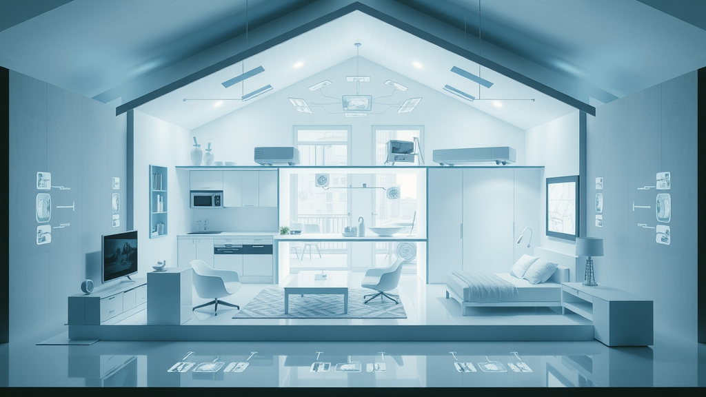 interior cutaway of NJ home showing strategically placed base station and motion sensors