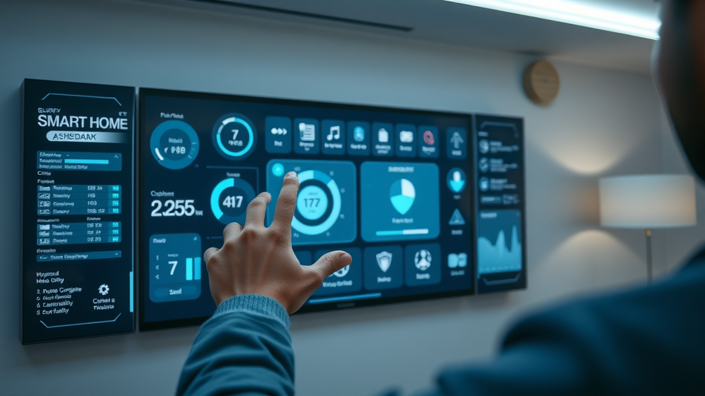 user-friendly smart home dashboard interface for climate, lighting, security and home audio NJ