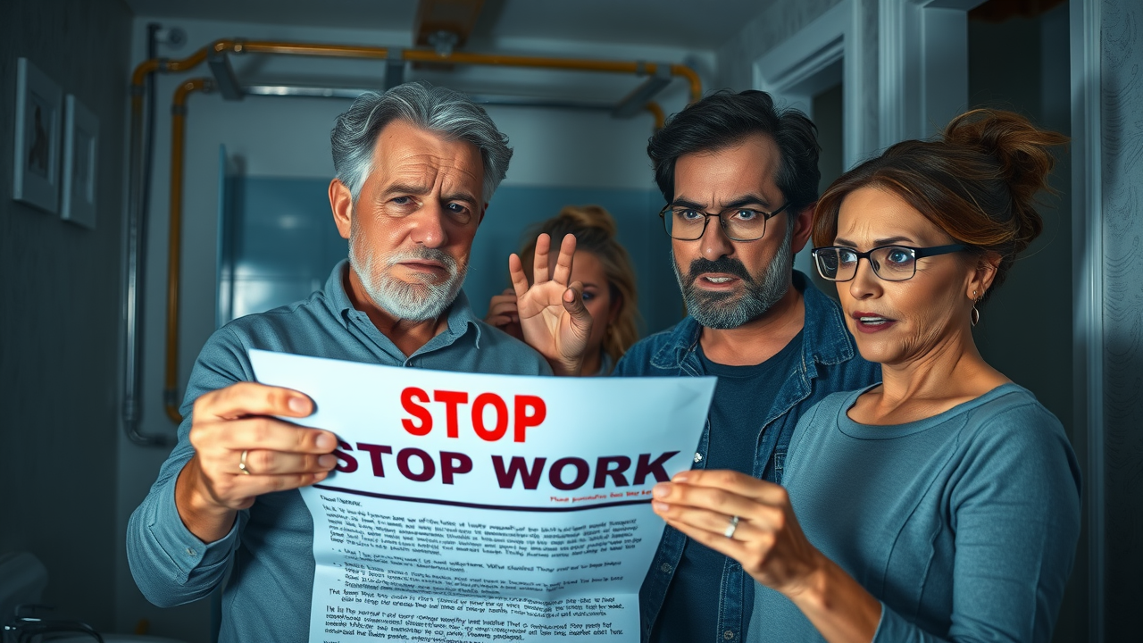 Concerned homeowners after receiving stop work order bathroom renovation permits New Jersey