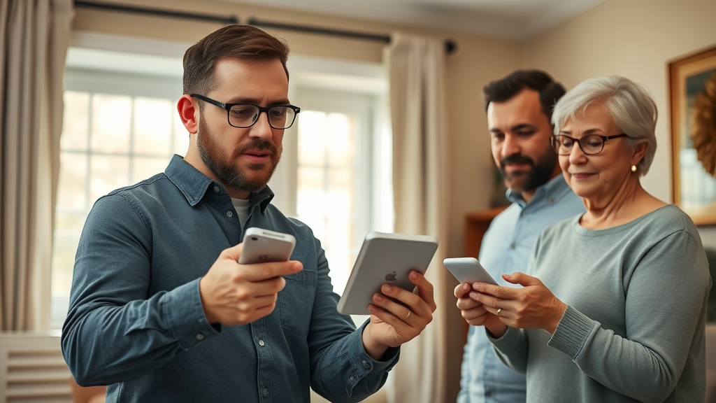 professional smart home device integration consultant demonstrating setup in a New Jersey home
